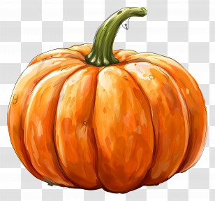 Pumpkin - Vibrant Orange Pumpkin Illustration Transparent PNG