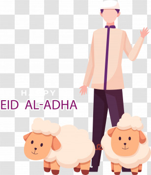 Eid Ul Adha - Eid Al-Adha Celebration With Sheep Transparent PNG