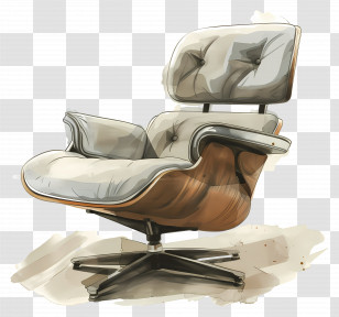 Eames Lounge Chair - Modern Comfortable Chair Transparent PNG