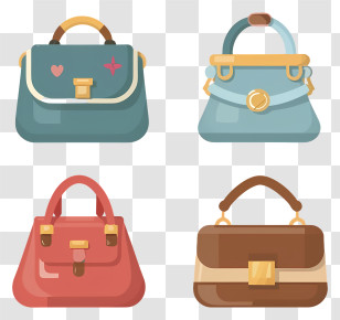 Handbags - Stylish Handbag Collection In Various Colors Transparent PNG