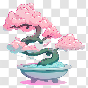 Bonsai Tree - Fantasy Pink Cloud Bonsai Transparent PNG