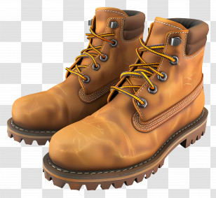 Work Boots - Durable Brown Boots For Outdoor Adventures Transparent PNG