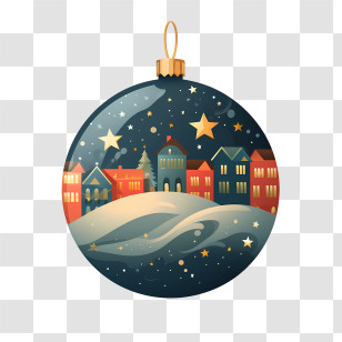 Christmas Ball - Christmas Ornament With Winter Village Design Transparent PNG