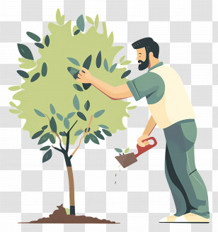Tree - Gardener Planting A Tree Transparent PNG