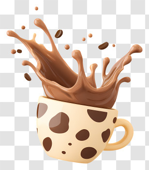 Splash Of Milk Coffee - Coffee Splashing From Mug Transparent PNG