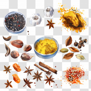 Spices - Collection Of Culinary Spices And Seasonings Transparent PNG