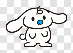 Cinnamoroll - White Puppy With Pacifier Transparent PNG