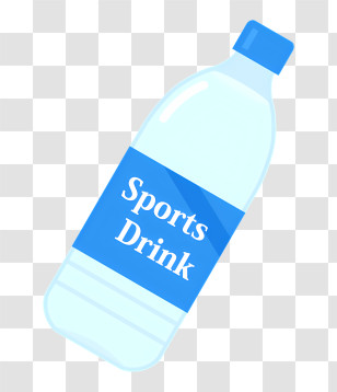 Icon - Sports Drink Bottle With Blue Label Transparent PNG