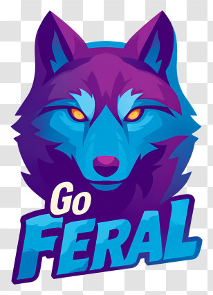Go Feral - Go Feral Cyan Purple Wolf Transparent PNG