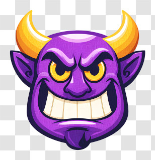 Purple Devil Emoji - Grinning Purple Devil Transparent PNG