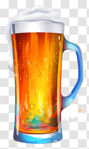 Beer Mug - Frosty Beer Mug With Bubble And Foam Illustration Transparent PNG