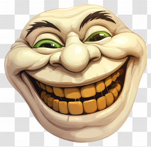 Troll Face - Wide-Eyed Smiling Face Transparent PNG