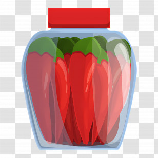 Pickle Jar - Jar Of Red Pickled Peppers Transparent PNG