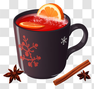 Mulled Wine - Hot Drink With Cinnamon And Orange Transparent PNG