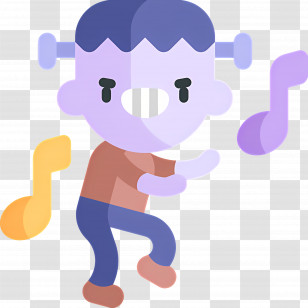 Halloween Zombie - Dancing Cartoon Character With Music Notes Transparent PNG