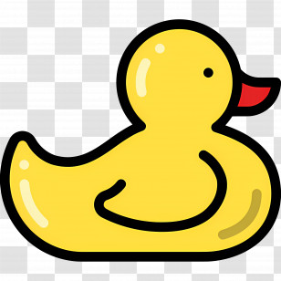 Duck - Yellow Duck Cartoon Icon With Playful Look Transparent PNG