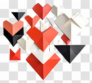 Love Letters For Her - Origami Paper Hearts Transparent PNG