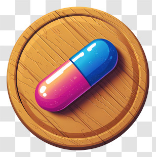 Medicine Tablet - Blue And Pink Capsule On Wooden Surface Transparent PNG
