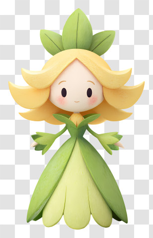 Dolliv From Pokemon - Flower Fairy In Green Dress Transparent PNG
