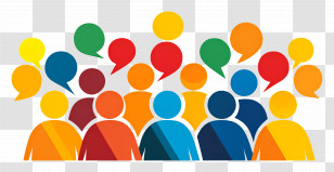Crowd - Discussion Group With Colorful Speech Bubbles Design Transparent PNG