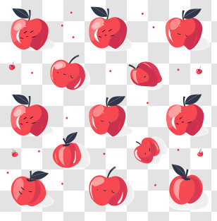 Red Apples - Cute Red Apples Pattern Transparent PNG