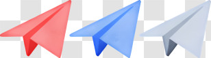 Icon - Colorful Paper Planes In Red, Blue, And White Transparent PNG