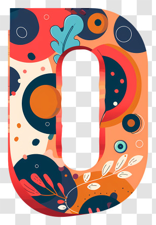 Number 0 - Colorful Abstract Number 0 Transparent PNG