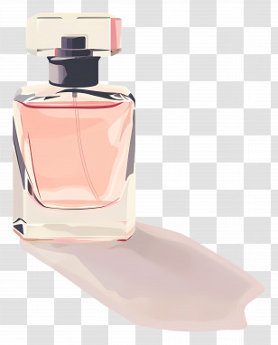 Perfume Bottle - Elegant Perfume Bottle With Shadow Illustration Transparent PNG