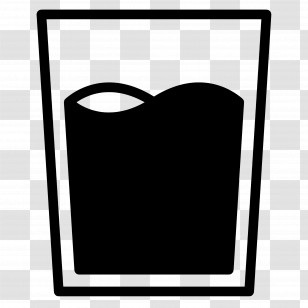 Water Cup - Minimalist Icon Of A Glass Of Liquid Transparent PNG