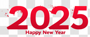2025 New Year - Happy New Year 2025 Text Design Transparent PNG