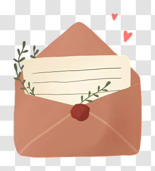 Love Letter - Envelope With Letter And Hearts Illustration Transparent PNG