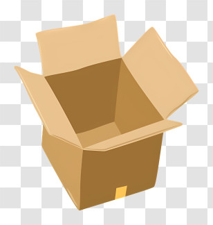 Box - Illustration Of An Open Cardboard Box Transparent PNG