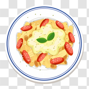 Thai Food - Plate Of Pasta With Cheese And Cherry Tomatoes Transparent PNG
