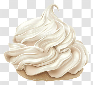 Meringue Cookie - Whipped Cream Swirl For Dessert Toppings Transparent PNG