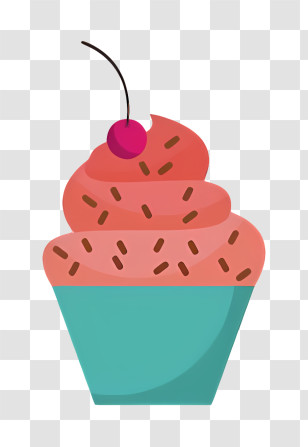 Birthday Cake - Cute Cupcake With Cherry On Top Transparent PNG