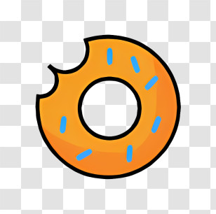 Doughnut - Donut With A Bite And Blue Sprinkles Transparent PNG