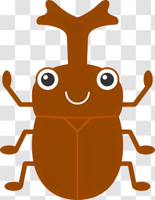 Insect - Cute Brown Beetle Cartoon Transparent PNG