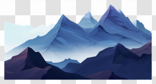Mountain Range - Beautiful Mountain Range Artwork Transparent PNG