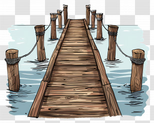 Wooden Pier - Wooden Pier Illustration Transparent PNG