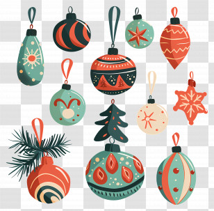 Christmas Balls - Festive Christmas Tree Ornaments And Decorations Transparent PNG