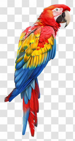 Parrot - Colorful Red And Yellow Macaw Bird Transparent PNG