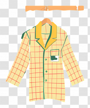 Pajamas - Plaid Shirt On Hanger Transparent PNG