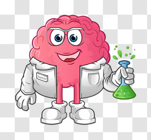 Cartoon Brain - Brain Cartoon Scientist Transparent PNG