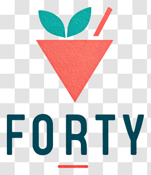 Forty Logo - FORTY Strawberry Logo Transparent PNG