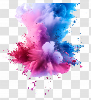 Powder Splash - Pink And Blue Color Explosion Art Transparent PNG