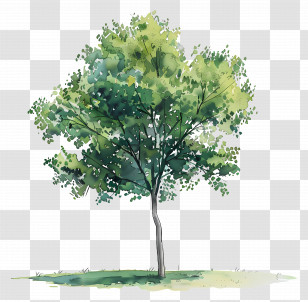 Tree - Watercolor Tree Illustration Transparent PNG
