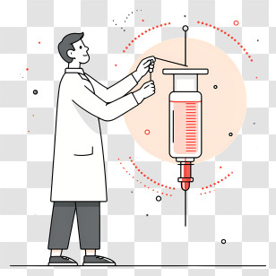 Doctor Holding Injection - Doctor Preparing Syringe Transparent PNG