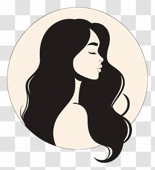 Girl Logo - Silhouette Of A Woman With Long Hair Transparent PNG