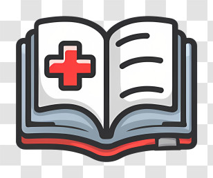 Hospital Logo - Medical Book With Red Cross Transparent PNG