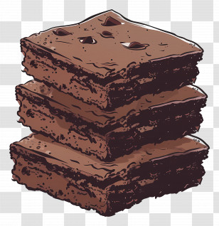 Chocolate Brownies - Stack Of Delicious Chocolate Brownies Transparent PNG